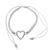 X2 UNIDADES HILO CORAZON CALADO P/ COMPARTIR NEGRO / BLANCO PULSERA / TOBILLERA