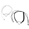 X2 UNIDADES HILO CORAZON CALADO P/ COMPARTIR NEGRO / BLANCO PULSERA / TOBILLERA
