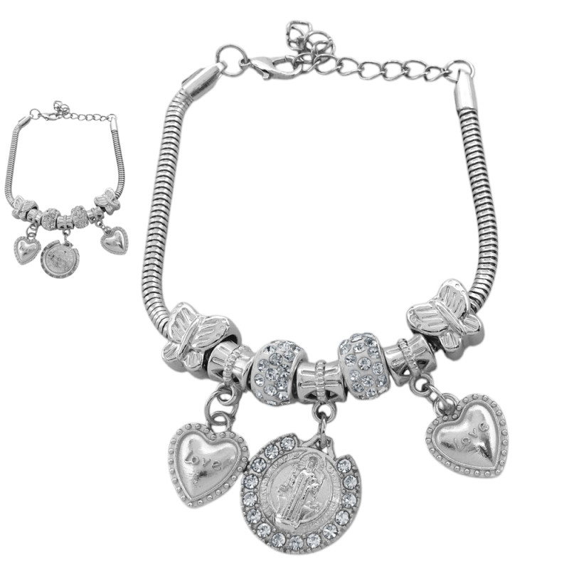 TIPO PANDORA SAN BENITO C/ STRASS 3.4MM - 17+4CM FANTASIA FINA PULSERA