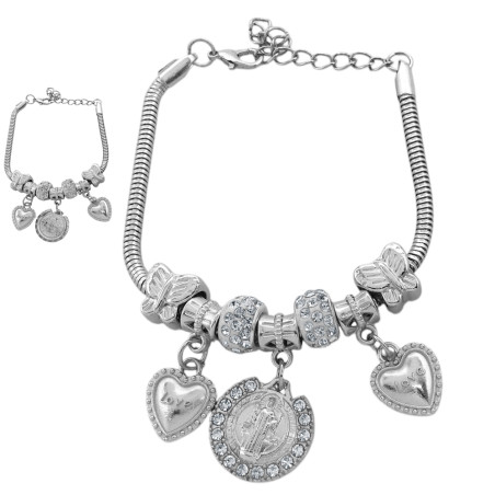 TIPO PANDORA SAN BENITO C/ STRASS 3.4MM - 17+4CM FANTASIA FINA PULSERA
