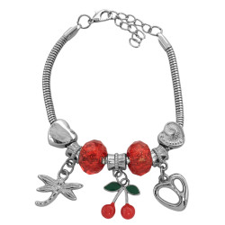 TIPO PANDORA ROJO CEREZA...