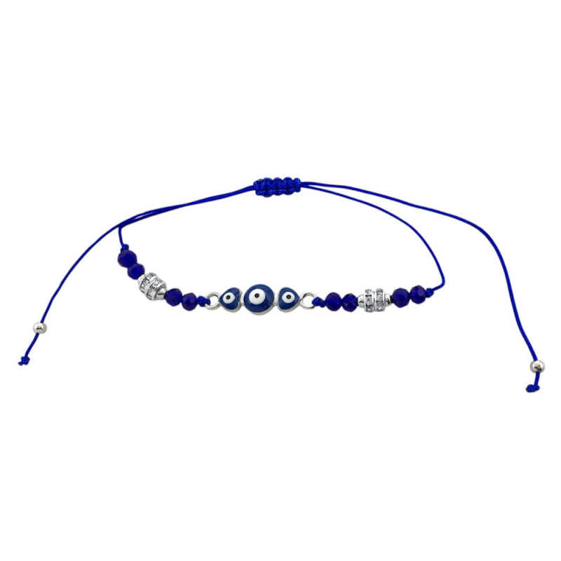 x1 UNIDAD2 HILO 3 OJOS TURCOS CUENTAS Y CILINDROS PULSERA / TOBILLERA