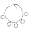 PULSERA 18+4CM REGULABLE 5 ESFERAS Y BOLITAS ACERO