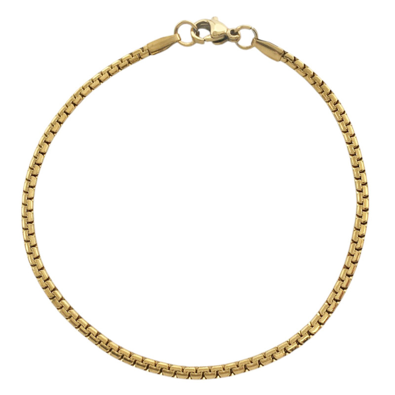 DORADO ROLO CUADRADO PLANO2.0-19CM PULSERA