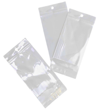 200 UNIDADES 5*12 CM FONDO BLANCO BOLSITA BLISTERA PARA COLGAR AUTOADHESIVA