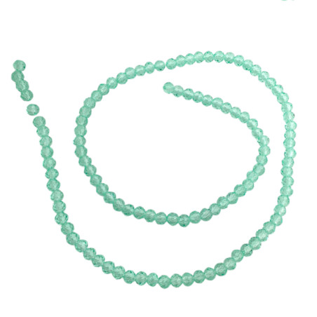 4MM VERDE PISTACHO TRASLUCIDO AB CUENTA FACETADA PERFORADA VIDRIO TIRA