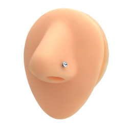 BLISTER x40 PERNO CURVO NARIZ 3MM C/ STRASS CRISTAL NOSTRIL PIERCING