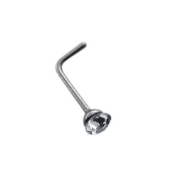 5 PERNOS CURVO NARIZ 3MM C/ STRASS CRISTAL NOSTRIL PIERCING
