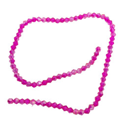 4MM CONO FUCSIA AB TRASLUCIDO FACETADO PERFORADO VIDRIO TIRA