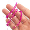 4MM CONO FUCSIA AB TRASLUCIDO FACETADO PERFORADO VIDRIO TIRA