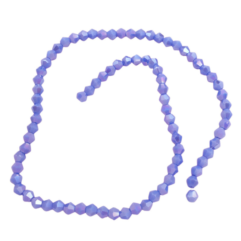4MM CONO CELESTE PLENO AB FACETADO PERFORADO VIDRIO TIRA