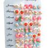 BLISTER x36 PERSONAJES COSITAS ROSAS 3D FANTASIA FINA AROS