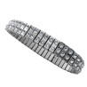 PULSERA ITALIANA C/ DOBLE LINEA DE CUBIC 10.5MM ACERO QUIRURGICO PULSERA