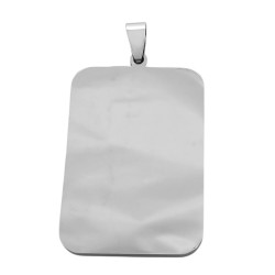 29*41MM SUPER PREMIUM SUPER GRUESA 3MM Y PULIDO A ESPEJO EN AMBAS CARAS RECTANGULO PUNTAS CURVAS IDENTIFICACION P/ GRABAR DIJE