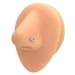 BLISTER 3.3MM x40 PERNO RECTO C/ STRASS CRISTAL NOSTRIL PIERCING