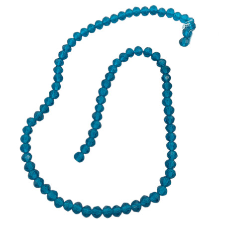 6MM AZUL PETROLEO TRASLUCIDO CUENTA FACETADA PERFORADA VIDRIO TIRA