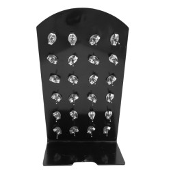 BLISTER X12 PARES PURO STRASS Y CUBIC CORAZON DOBLE - CIRCULO - CORAZON AROS