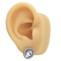 BLISTER X12 PARES PURO STRASS Y CUBIC CORAZON DOBLE - CIRCULO - CORAZON AROS
