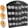 BLISTER X12 PARES PURO STRASS Y CUBIC CORAZON DOBLE - CIRCULO - CORAZON AROS