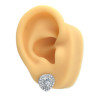 3 PARES PURO STRASS Y CUBIC CORAZON DOBLE - CIRCULO - CORAZON AROS