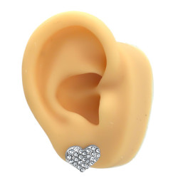 3 PARES PURO STRASS Y CUBIC CORAZON DOBLE - CIRCULO - CORAZON AROS
