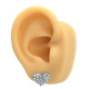 3 PARES PURO STRASS Y CUBIC CORAZON DOBLE - CIRCULO - CORAZON AROS