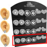 3 PARES PURO STRASS Y CUBIC CORAZON DOBLE - CIRCULO - CORAZON AROS