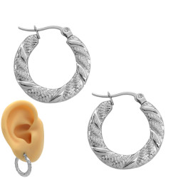 3 PARES 20-22.5-25MM C/ RELIEVE SEMI TRENZADO ARGOLLAS SEMIPLANA CIERRE ITALIANO ARO