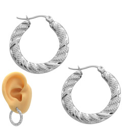 3 PARES 20-22.5-25MM C/ RELIEVE SEMI TRENZADO ARGOLLAS SEMIPLANA CIERRE ITALIANO ARO