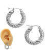 3 PARES 20-22.5-25MM C/ RELIEVE SEMI TRENZADO ARGOLLAS SEMIPLANA CIERRE ITALIANO ARO