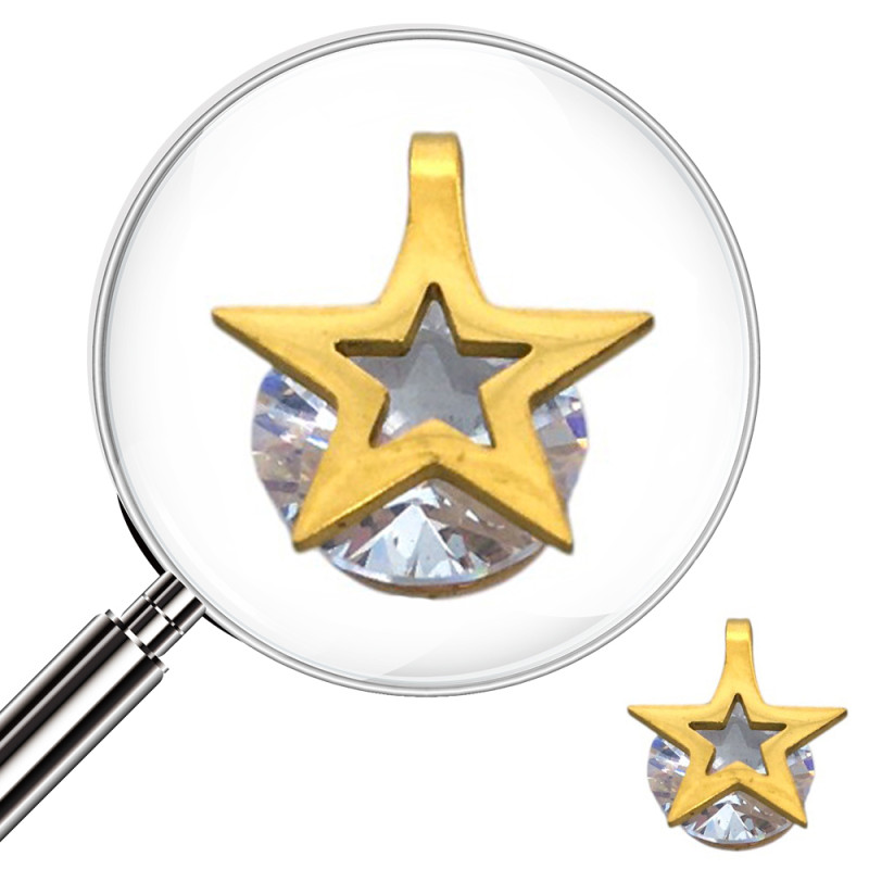DORADO ESTRELLA Y CUBIC DIJE