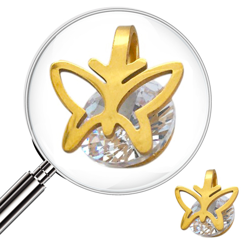 DORADO MARIPOSA Y CUBIC DIJE