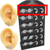 X2 PARES SATURNO Y LUNA C/ ESTRELLA C/ STRASS ARO