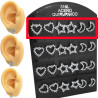 X3 PARES CORAZON - ESTRELLA - LUNA CALADOS C/ STRASS ARO