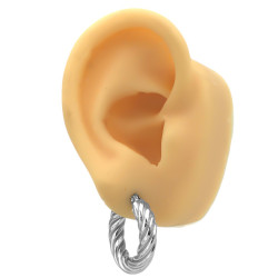 4 PARES 19-19-22 Y 24MM GRUESAS RETORCIDAS C/ RELIEVE ARGOLLAS CIERRE ITALIANO ARO