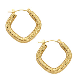 DORADO 3 PARES 17-18 Y 25MM FORMA Y RELIEVE ARGOLLAS CIERRE ITALIANO ARO