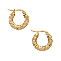 DORADO 3 PARES 17-18 Y 25MM FORMA Y RELIEVE ARGOLLAS CIERRE ITALIANO ARO