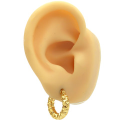 DORADO 3 PARES 17-18 Y 25MM FORMA Y RELIEVE ARGOLLAS CIERRE ITALIANO ARO