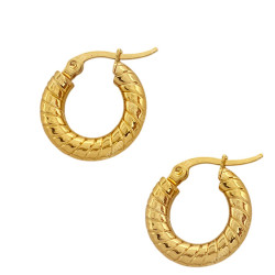 DORADO 3 PARES 17-18 Y 25MM FORMA Y RELIEVE ARGOLLAS CIERRE ITALIANO ARO