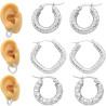 BLANCO 3 PARES 17-18 Y 25MM FORMA Y RELIEVE ARGOLLAS CIERRE ITALIANO ARO