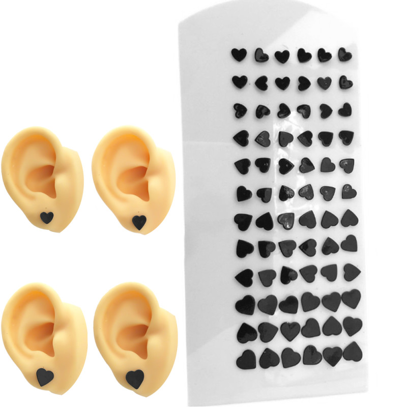 BLISTER x36 CORAZONES NEGROS PLANOS AROS