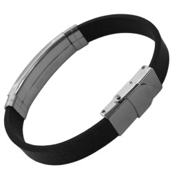 CUERO 1 MODULO LARGO Y 2 TERMINACIONES REGULABLE SE PUEDE GRABAR PULSERA