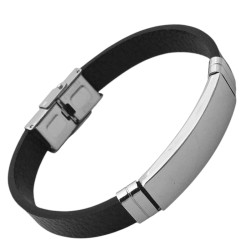 CUERO 1 MODULO LARGO Y 2 TERMINACIONES REGULABLE SE PUEDE GRABAR PULSERA
