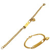 DORADO CORAZONES Y GROUMET PLANA P/ GRABAR 1.4NK (5MM) - 21CM IDENTIFICACION PULSERA
