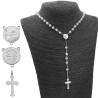 6MM CRISTAL AB TORNASOLADO CUENTAS FACETADAS ACERO QUIRURGICO ROSARIO