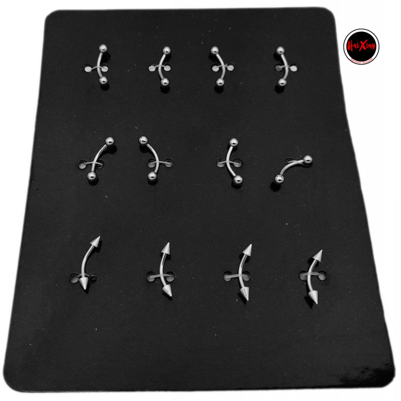 BLISTER x12 EN 4MM CEJA SURTIDO PUNTA / REDONDO PIERCING