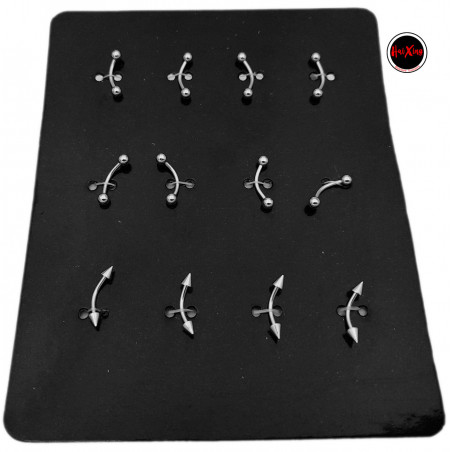 BLISTER x12 EN 4MM CEJA SURTIDO PUNTA / REDONDO PIERCING
