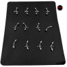 BLISTER x12 EN 4MM CEJA SURTIDO PUNTA / REDONDO PIERCING