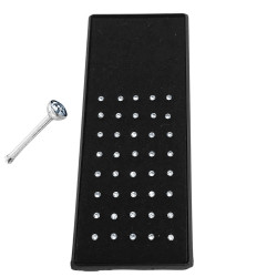 5 UNIDADES 3MM PERNO RECTO C/ STRASS CRISTAL NOSTRIL PIERCING