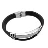 CUERO DOBLE C/ SOGA Y MODULO ACERO REGULABLE SE PUEDE GRABAR PULSERA